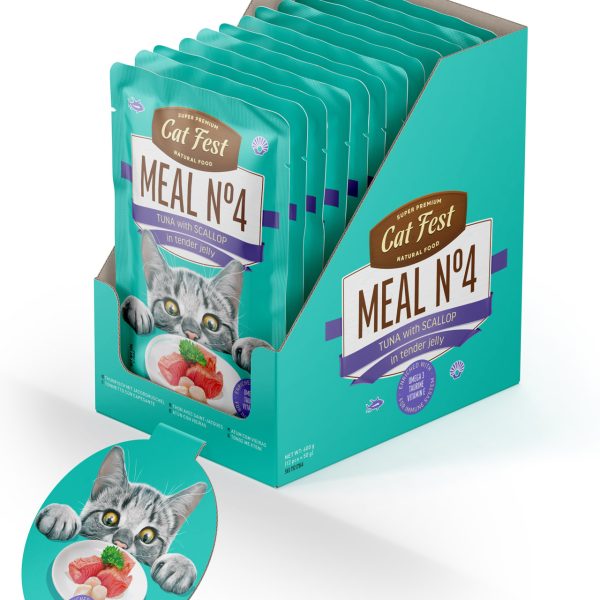 CatFest Tunas su šukutėmis švelnioje želėje Meal Nr4, 12 x 50 g