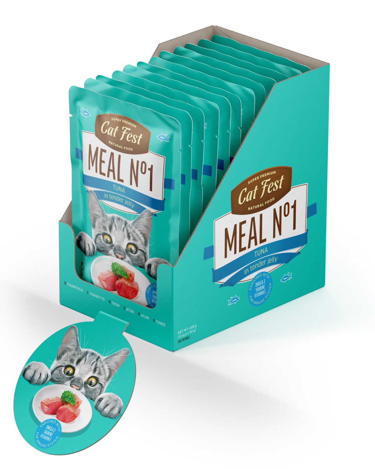 CatFest Tuna in tender jelly Meal Nr1, 12 x 50g