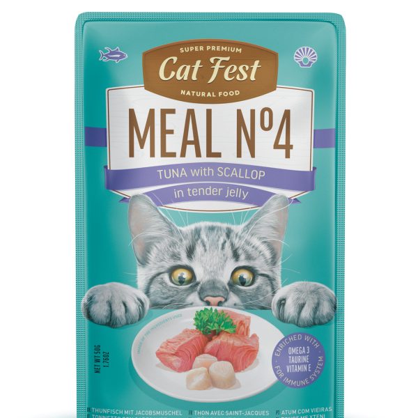 CatFest Tunas su šukutėmis švelnioje želėje Meal Nr4, 12 x 50 g
