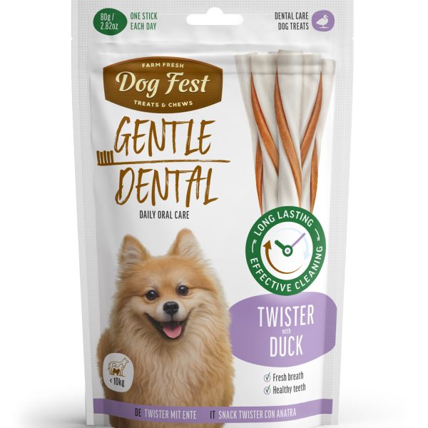 DogFest Dental twister su antiena šunims iki 10 kg, 80g