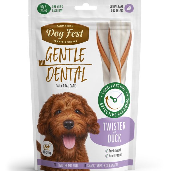 DogFest Dental twister su antiena šunims, sveriantiems 10–20 kg, 90g