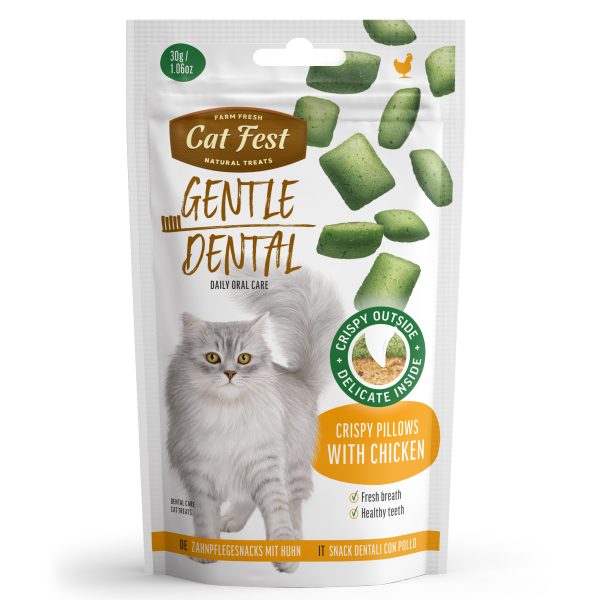 CatFest Dental хрустящие подушечки с курицей, 30г.