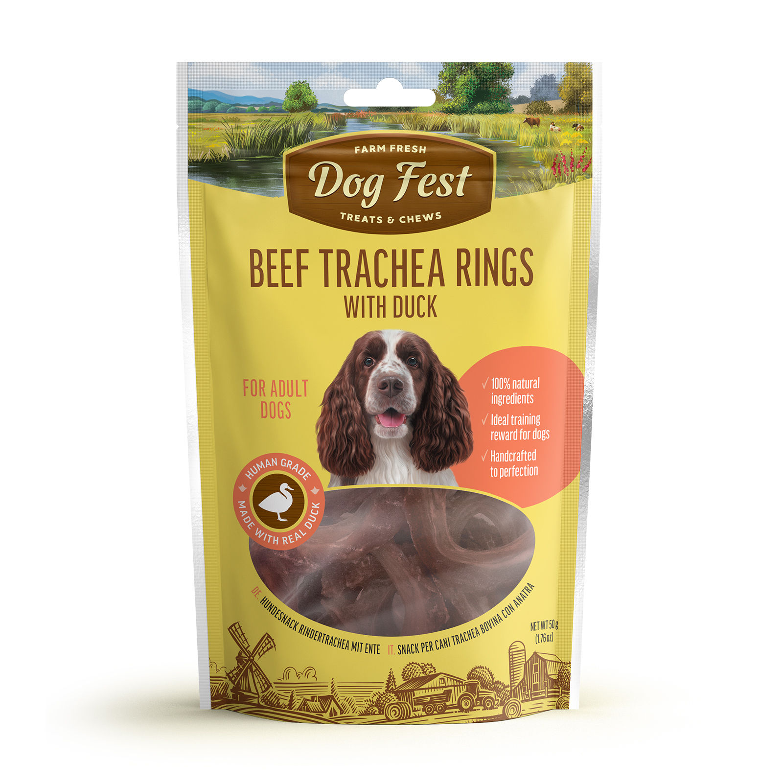 Beef trachea rings with duck, 50 g Beef trachea rings with duck, 50 g