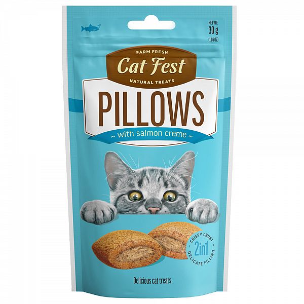 Pillows with salmon creme for cats, 30g.