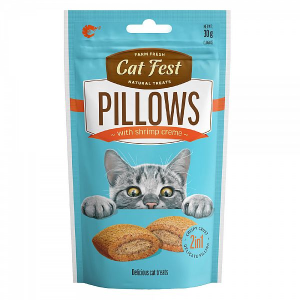 Pillows with shrimp creme for cats, 30g.