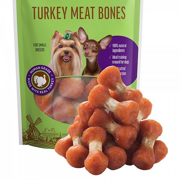 Turkey meat bones, for small breeds, 55g.