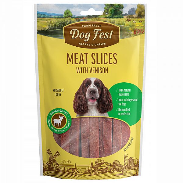 Dog Fest Полоски из мяса оленя,для всех пород собак , 90г.