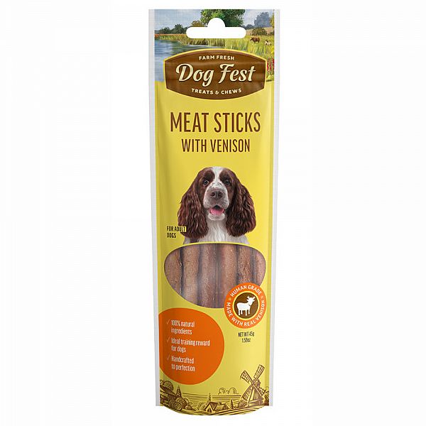 Meat sticks with vension, for all dogs, 45g.