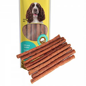 Meat sticks with ostrich, for all dogs, 45g.