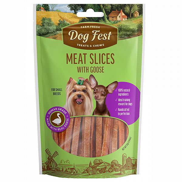 Dog Fest Полоски из гусиного мяса,  для небольших и мини пород собак, 55г.