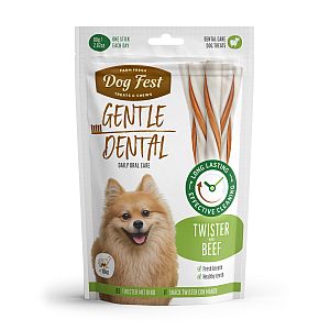 DogFest Dental  twister ar liellopu gaļu suņiem līdz 10kg, 80g