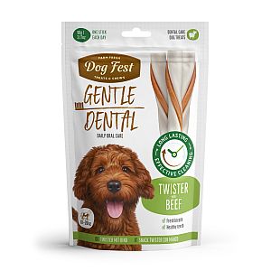 DogFest Dental твистер с говядиной для собак весом от 10–20 кг, 90г