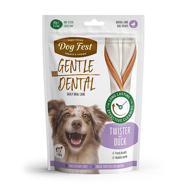 Dog Fest Dental twister su antiena šunims, sveriantiems daugiau nei 20 kg, 100g