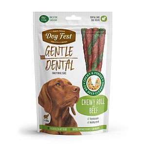 DogFest Dental жевательный рулетик с говядиной для взрослых собак, 100г