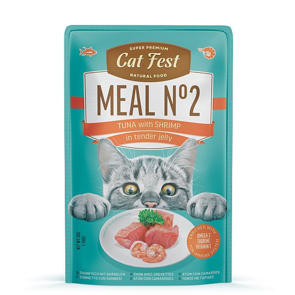CatFest Tuna with Shrimp in tender jelly Meal Nr2, 12 x 50g