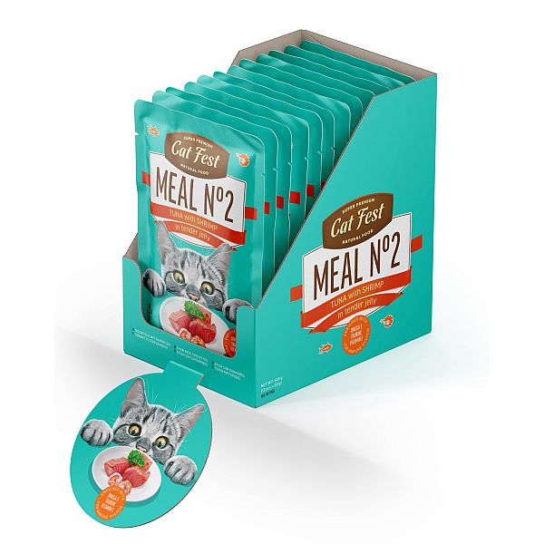 CatFest Tuna with Shrimp in tender jelly Meal Nr2, 12 x 50g