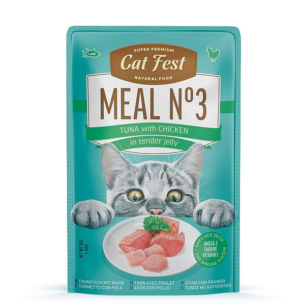 CatFest Tuna with Chicken in tender jelly Meal Nr3, 12 x 50g