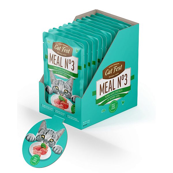 CatFest Tuna with Chicken in tender jelly Meal Nr3, 12 x 50g