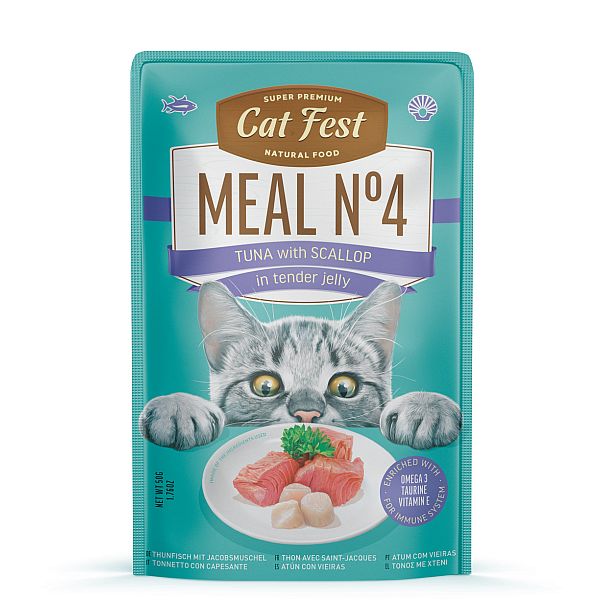 CatFest Tuna with Scallop in tender jelly Meal Nr4, 12 x 50g