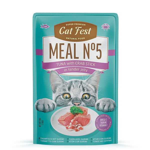 CatFest Tuna with Crab Stick in tender jelly Meal Nr5, 12 x 50g