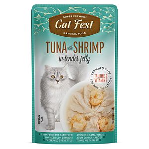 CatFest Tuncis ar Garnelēm želejā, papildu mitrā barība kaķiem, 70g