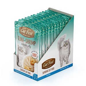 CatFest Tuncis ar Garnelēm želejā, papildu mitrā barība kaķiem, 70g