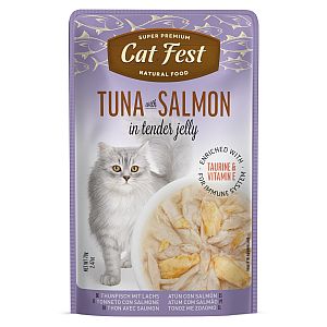 CatFest тунец с лососем в желе, влажный корм для кошек, 12 x 70 g