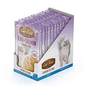 CatFest Einekotike tuunikala ja lõhega želees,märgtoit kassidele 12 x 70 g