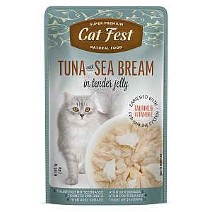 CatFest einekotike tuunikala ja merelatikas želees, märgtoit kassidele 12 x 70 g