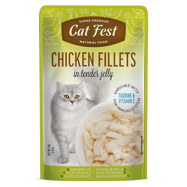 CatFest Vistas fileja želejā, mitrā kaķu barība, 70g