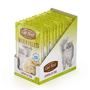 CatFest Vištienos filė želė, šlapias kačių maistas, 12 x 70 g