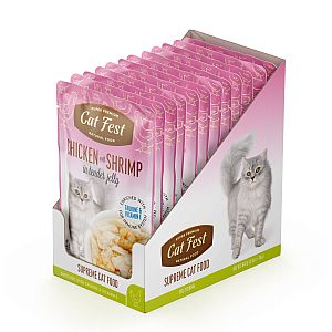 CatFest Einekotike kana ja krevettidega želees,märgtoit kassidele 12 x 70 g