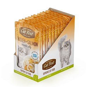 CatFest Курица с лососем в желе, влажный корм для кошек, 12 x 70 g