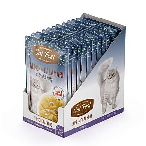 CatFest Einekotike lõhe ja kalmaariga želees,märgtoit kassidele 12 x 70 g