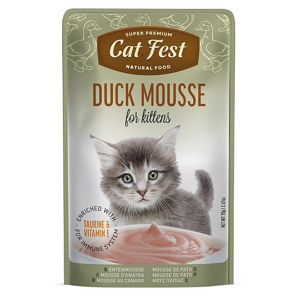 CatFest Duck pastēte kaķēniem, mitrā kaķu barība, 70g