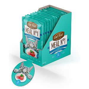 CatFest Tuno gabaliukai švelnioje želėje Meal Nr1, 12 x 50 g