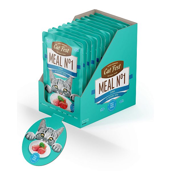 CatFest Tuna in tender jelly Meal Nr1, 12 x 50g