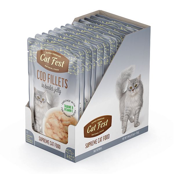 CatFest COD FILLETS in tender jelly,12x70g