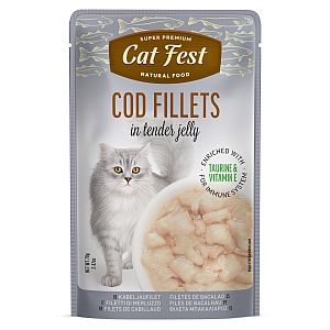 „CatFest“ menkės filė želė, drėgnas kačių maistas, 12 x 70 g
