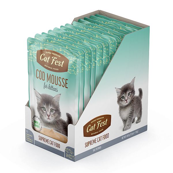 CatFest COD MOUSSE for kittens,12x70g