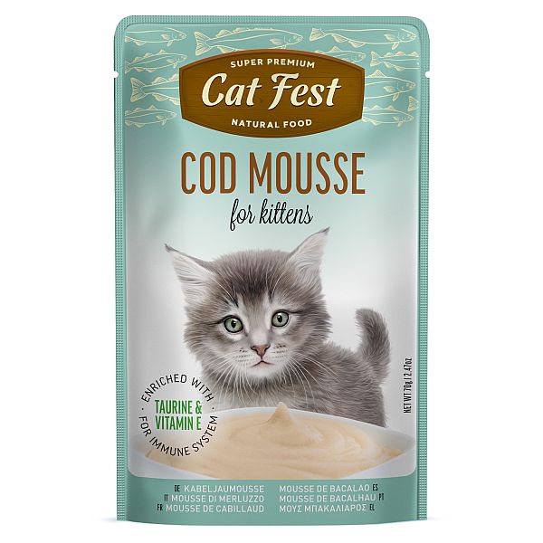CatFest COD MOUSSE for kittens,12x70g