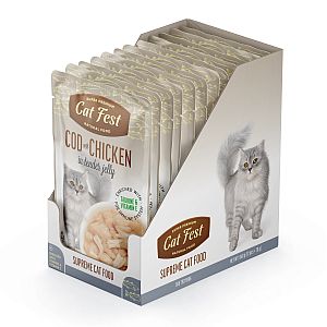 „CatFest“ menkės filė su vištiena želė, drėgnas kačių maistas, 12 x 70 g