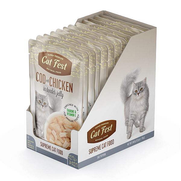 CatFest COD with CHICKEN in tender jelly,12x70g