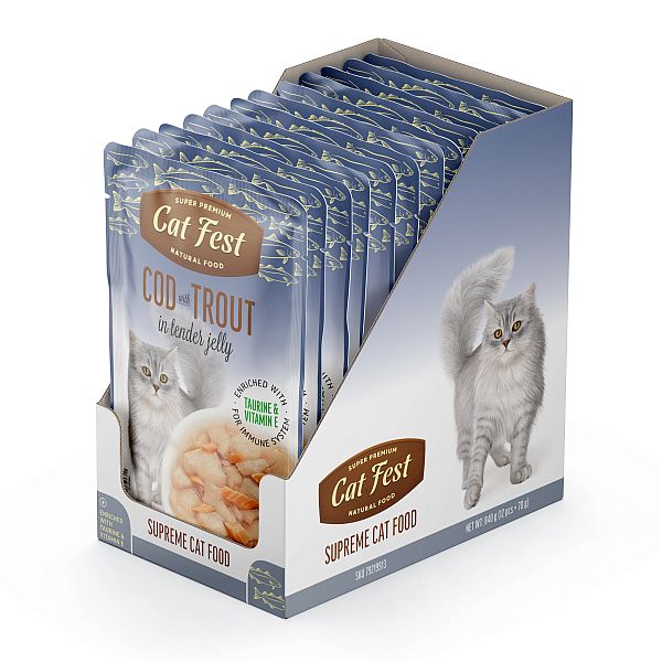 CatFest COD with TROUT in tender jelly,12x70g