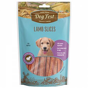 Lamb slices, for all dogs and also for puppies, 90g.
