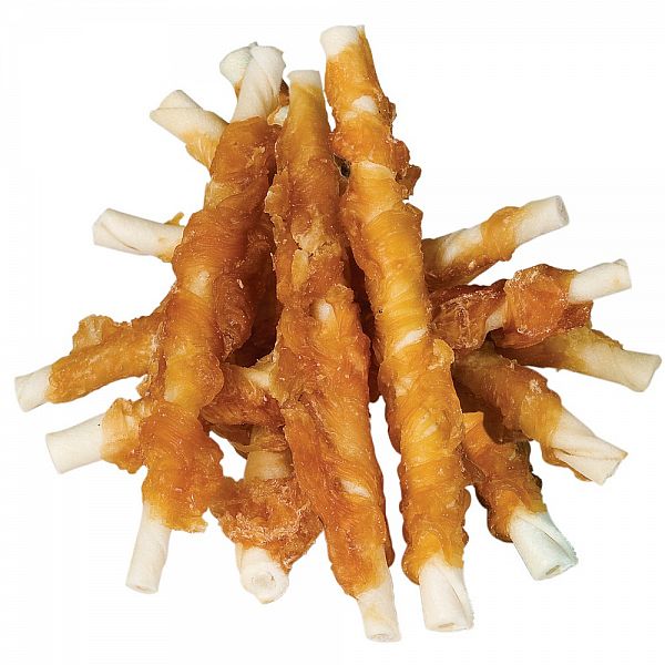 Chicken strips on chewy stick, for medium and large breed dogs, 90g.