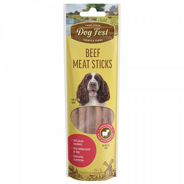 Beef meat sticks , for all dogs, 45g.