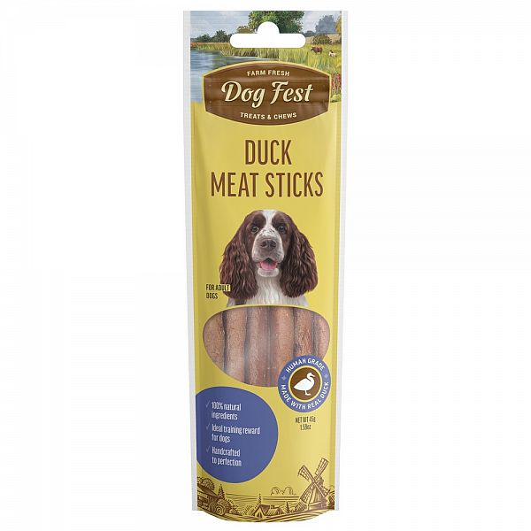 Duck meat sticks , for all dogs, 45g.