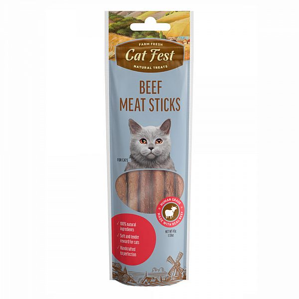 CatFest Мясные колбаски из говядины для кошек, 45g.