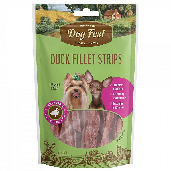 Duck fillet strips, for small breeds, 55g.